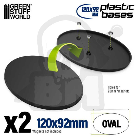 Plastic Bases - Oval Pill 120x92mm podstawki pod figurki 2 szt.
