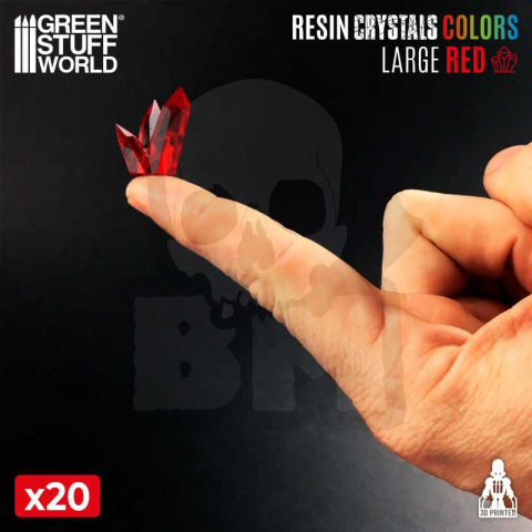 3D Printed Red Crystals Large - Czerwone kryształy z żywicy duże 20szt.