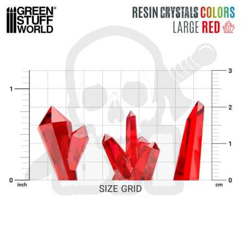 3D Printed Red Crystals Large - Czerwone kryształy z żywicy duże 20szt.