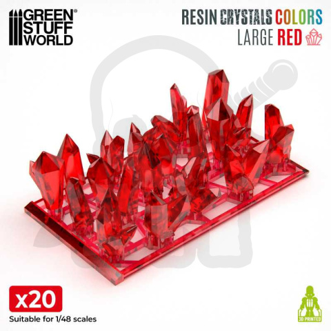 3D Printed Red Crystals Large - Czerwone kryształy z żywicy duże 20szt.