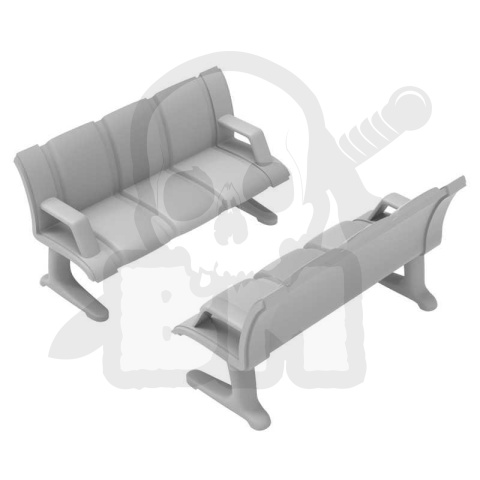 3D printed set Waiting Room Benches Ławki do poczekalni 2 szt.
