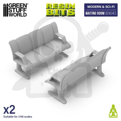 3D printed set Waiting Room Benches Ławki do poczekalni 2 szt.