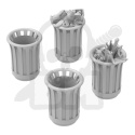 3D printed set Park Trash Cans Round Okrągłe parkowe kosze na śmieci 4 szt