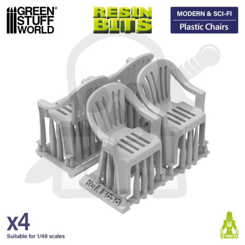 3D printed set Plastic Chairs - Plastikowe krzesła 4 szt.