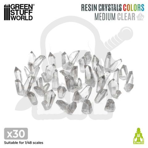 Clear Resin Crystals Medium - kryształki 30 szt.