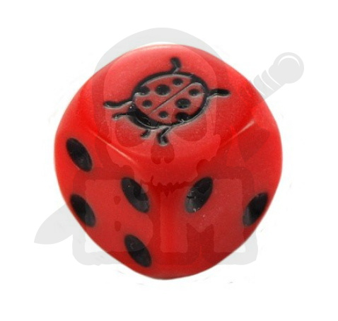 Kostka kość K6 biedronka 16 mm Ladybug