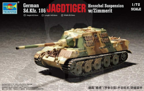 Trumpeter 07293 Sd.Kfz.186 Jagdtiger (Henschel suspension) w/Zimmerit 1:72