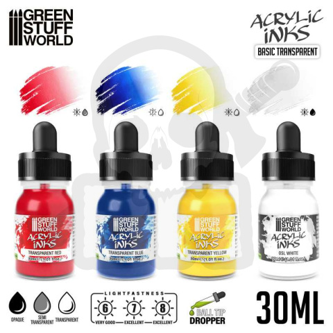 GSW Acrylic Inks Set - Basic Transparent (4x 30ml)