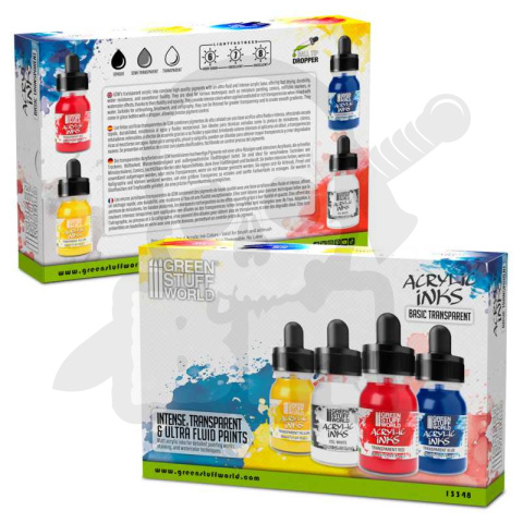 GSW Acrylic Inks Set - Basic Transparent (4x 30ml)
