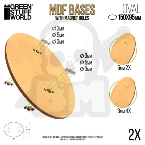 MDF Bases - Oval 150x95 mm MDF Bases - Oval 150x95 mm
