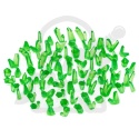 Small Green Crystals Resin Set - zielone kryształki 80 szt.