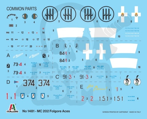 1:72 Model włoskiego myśliwca MC.202 Folgore Aces 5 włoskich asów