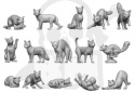 3D Printed Cats - koty 15 szt.