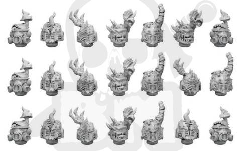 3D Printed DakkaDakka - Pandemonium - Nurgle Heads