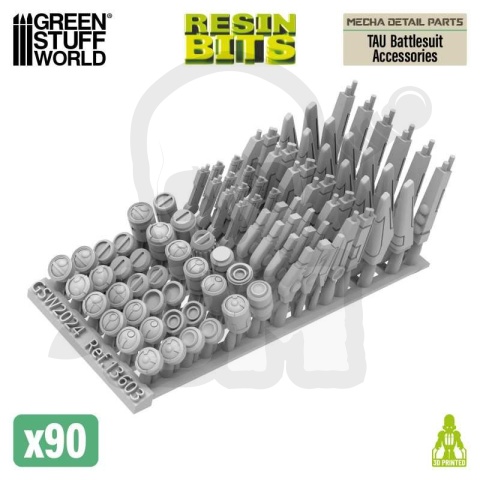 3D printed set - Mecha Detail Parts - TAU Battlesuit Accessories do mechów