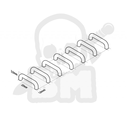 3D printed set - Mecha Detail Parts - 12mm Ladder Rungs - szczeble drabiny