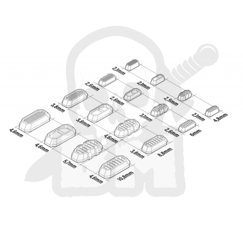 3D printed set - Mecha Detail Parts - Beveled Vernier Detail Parts części