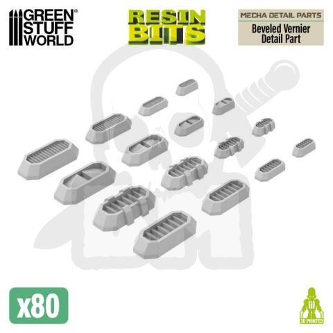3D printed set - Mecha Detail Parts - Beveled Vernier Detail Parts części