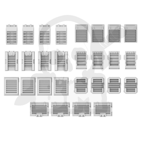 3D printed set - Mecha Detail Parts - Square Vernier Detail Parts