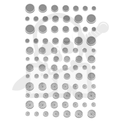 3D printed set - Mecha Detail Parts - Round Air Vent - otwory wentylacyjne