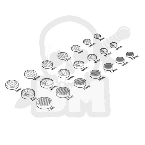 3D printed set - Mecha Detail Parts - Round Air Vent - otwory wentylacyjne