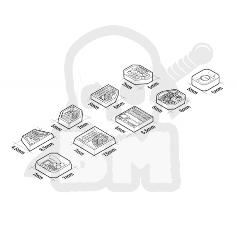 3D printed set - Mecha Detail Parts - Control Panel Accessories - do paneli