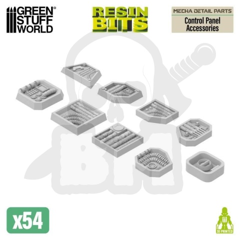 3D printed set - Mecha Detail Parts - Control Panel Accessories - do paneli