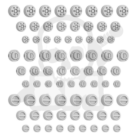 3D printed set - Mecha Detail Parts - Round Joint Mold Detail Part częśći