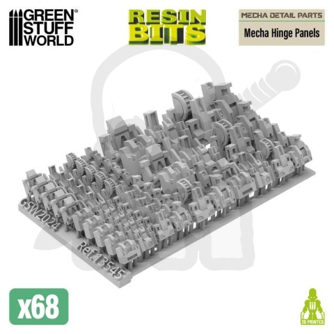 3D printed set - Mecha Detail Parts - Mecha Hinge Panels - Panele zawiasowe