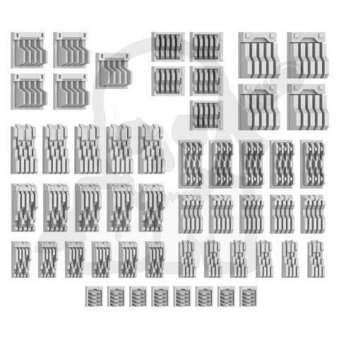 3D printed set - Mecha Detail Parts - Heat Sink Plates - płyty radiatora