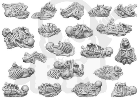 3D printed set Skeleton Remains 1:48 - szkielety 20 szt.