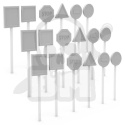 3D printed set - Traffic Signs 1:35 - znaki drogowe 18 szt.