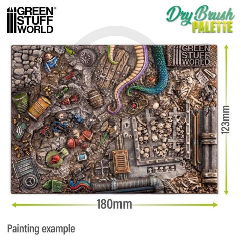 Green Stuff Drybrush texture palette - paleta do drybrushu