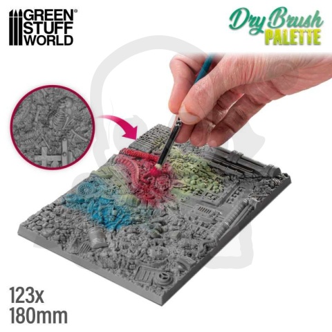 Green Stuff Drybrush texture palette - paleta do drybrushu