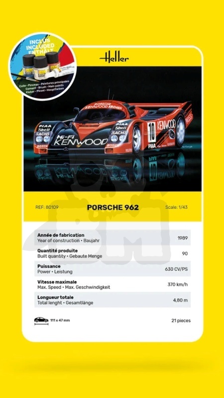 Heller 56109 Starter Set Porsche 962 1:43