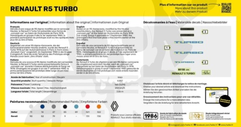 Heller 80150 model samochodu Renault R5 Turbo - 1:43