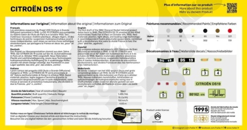 Heller 80162 Model samochodu Citroen DS 19 - 1:43