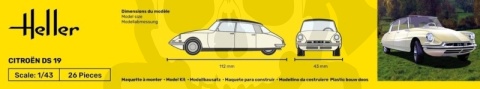 Heller 80162 Model samochodu Citroen DS 19 - 1:43