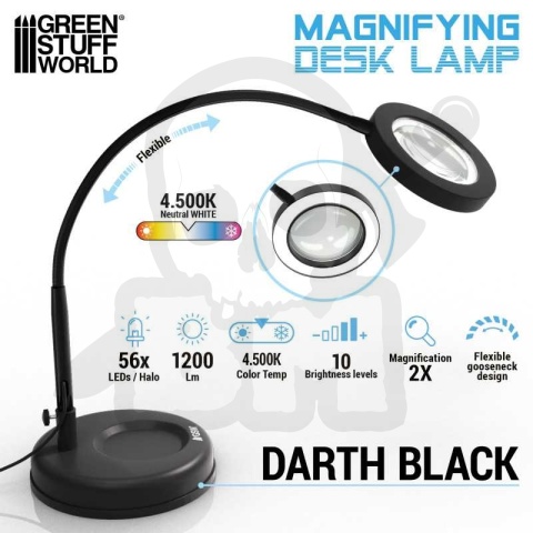 Lampa biurkowa z lupą - Darth Black - czarna