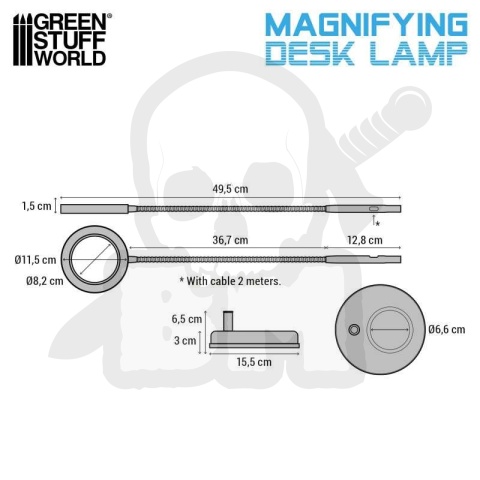 Lampa biurkowa z lupą - Darth Black - czarna