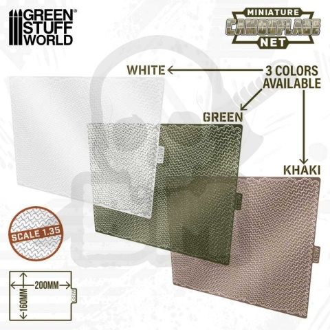 Miniature Camouflage Nets Green 1:35 - miniaturowa siatka maskująca
