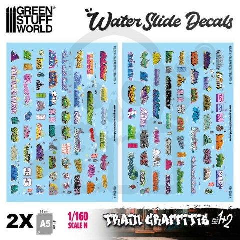 Model railway graffiti decals 1:160 N Scale kalkomanie na pociągi