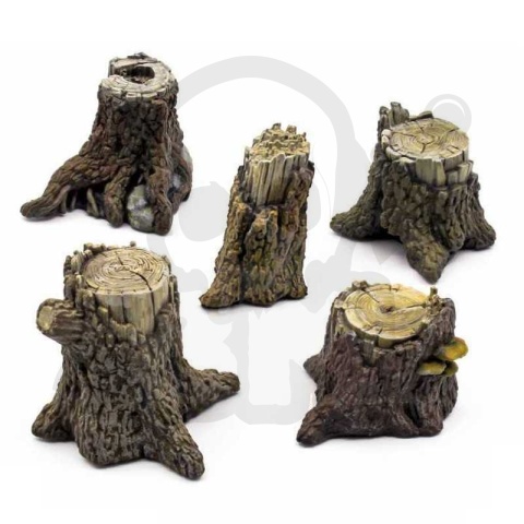 3D printed set - Large Tree Stumps - pieńki 5 szt.