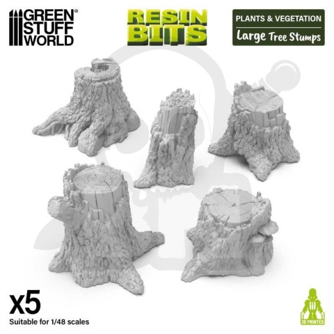 3D printed set - Large Tree Stumps - pieńki 5 szt.
