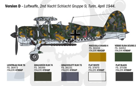 1:48 Model nocnego myśliwca FIAT CR.42 Falco Assault/Night Fighter