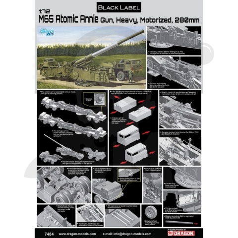 1:72 M65 Atomic Annie Gun Heavy Motorized 280mm - atomowa armata