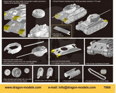 1:72 Model czołgu Chinese Volunteer T-34/85 - wojna w Korei