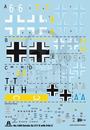 1:72 Model bombowca Dornier Do 217 K-1/K-2 with Fritz-X guided bombs
