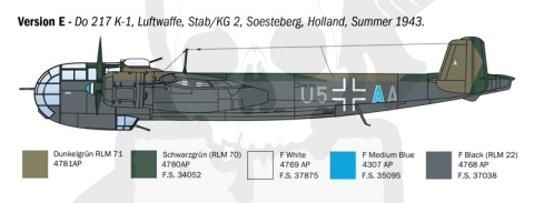 1:72 Model bombowca Dornier Do 217 K-1/K-2 with Fritz-X guided bombs
