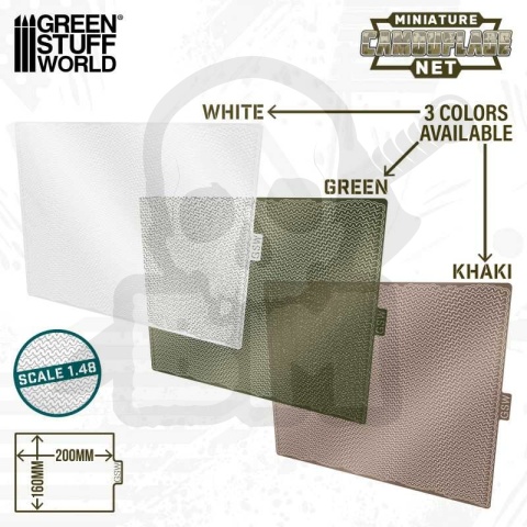 Miniature Camouflage Nets Green 1:48 - miniaturowa siatka maskująca